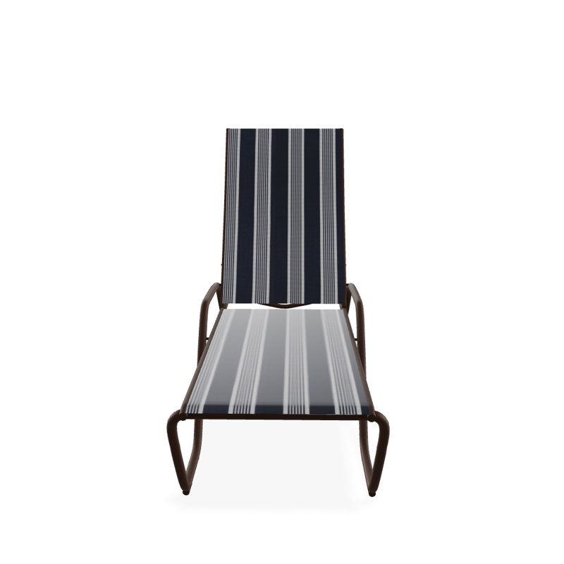 Outdoor Rust-Resistant Metal Chaise Lounge, Textured Kona, Night