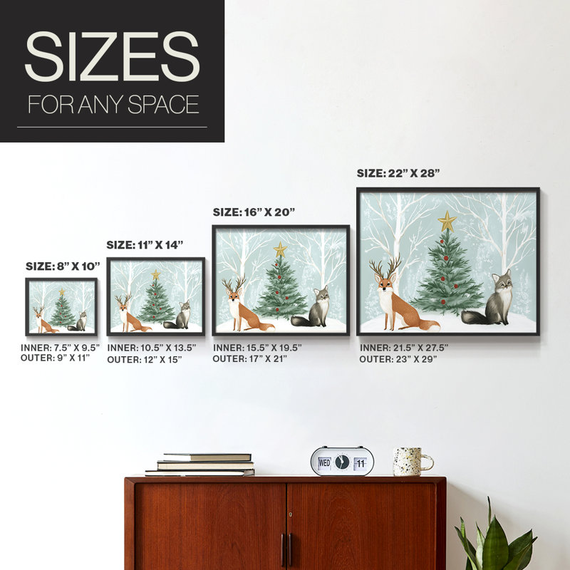 Art de Noël - Cxxxxi - Reproduction encadrée - Restickable, H 11 po x l 14 po, Noir