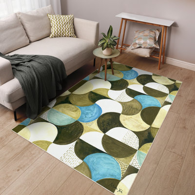Geometric II Washable Geometric Area Rug, Power-loomed, Heavenly Softness with Non-Slipping Backing