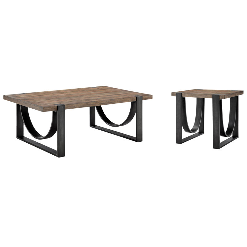 Jenison Rectangular Cocktail Table With End Table, 2 Pieces: Coffee Table, End Table