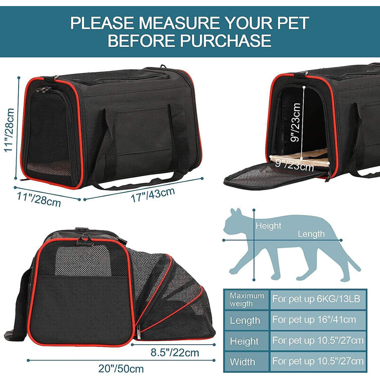 Tucker Murphy Pet Pet Carrier for Large and Medium Cats, Soft-Sided Pet Carrier for Big Medium Cats and Puppy, Dog Carriers Cat Carriers Pet Privacy