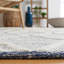 Tapis géométrique en laine et en coton tissé à la main jacquard ivoire / bleu marine-2086629156