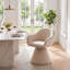 Chaise de salle à manger pivotante à 360 degrés avec pied conique, fauteuil d'appoint rembourré de forme cylindrique avec accoudoirs inclinés pour salle à manger, cuisine et salon-702862153
