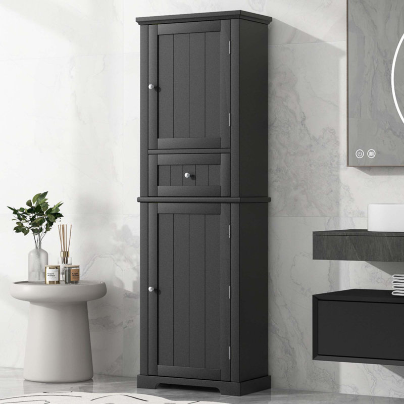 Grande armoire de rangement pour salle de bain, Noir