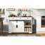 Îlot de cuisine de 53,7 po avec porte de grange coulissante et prise de courant-412983059