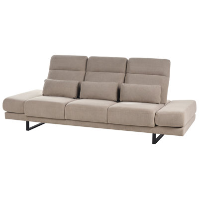Fabric 3 Seater Sofa Beige IKAST