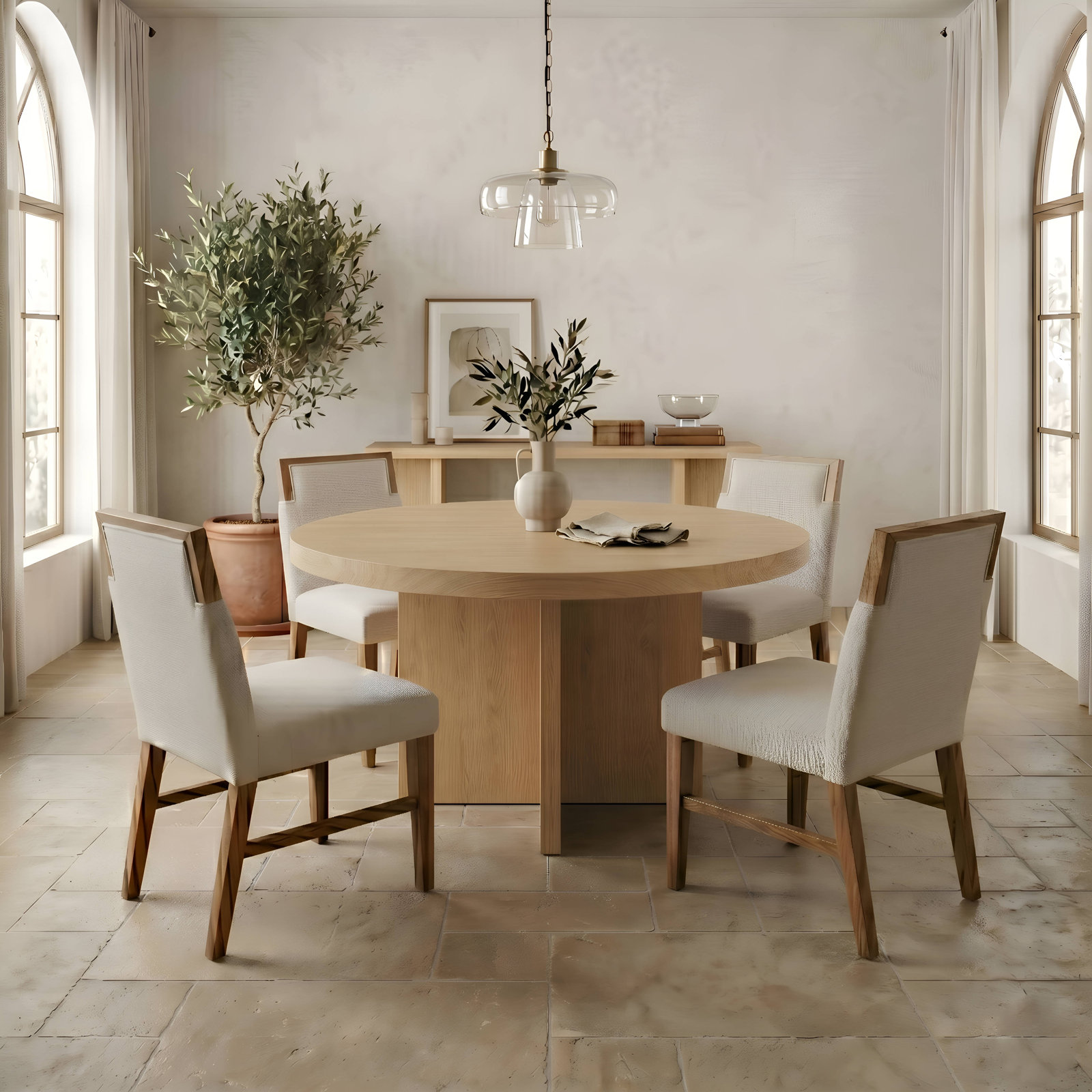 Crosby 54" Dining Table, Natural