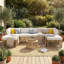 Ensemble de conversation modulaire en rotin 7 pièces, ensemble de conversation 7 pièces avec coussins épais pour le jardin, la cour et le balcon-2107196084