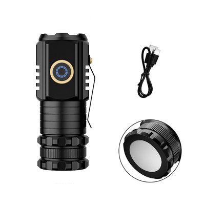 Night Light Led Home Portable Small Mini Three-eye Lamp Outdoor Strong Light Flashlight Rechargeable Super Bright Long-range