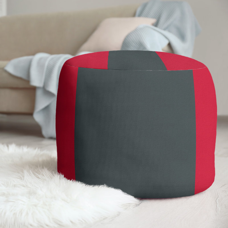 Repose-pieds repose-pieds rond 20,5", Rouge / gris acier / rouge, Las Vegas