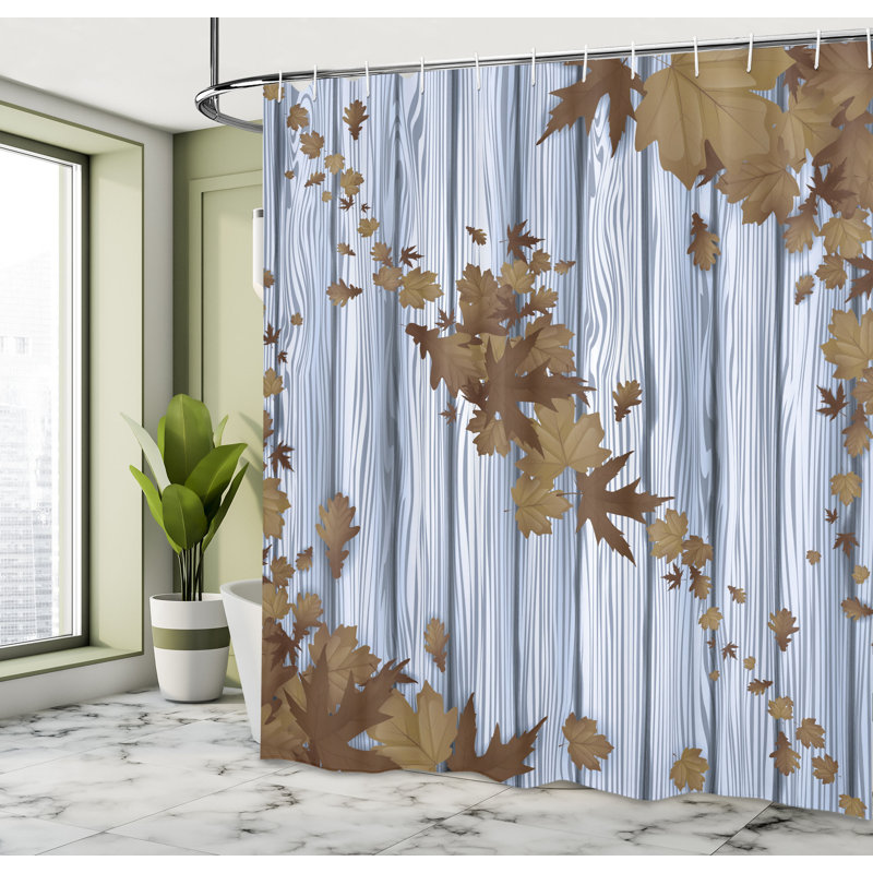 Ensemble de rideau de douche et crochets Autumn, H 69 po x l 84 po, Cacao caramel