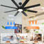 Ventilateur de plafond 72 "avec moteur à courant continu industriel avec lumière