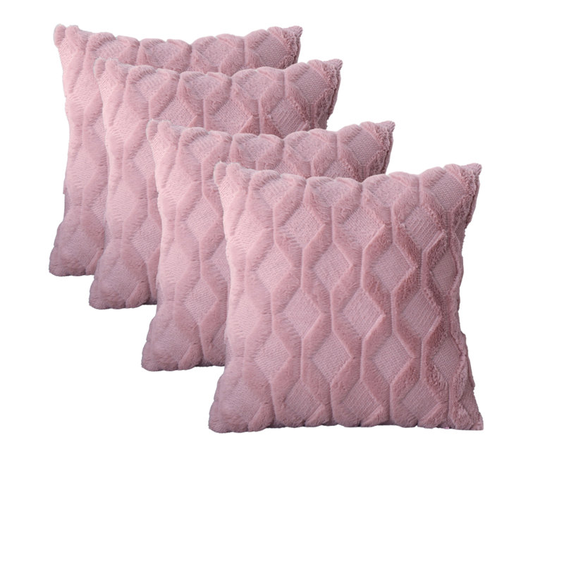 Berthony Geometric Pink Square Cushion Cover
