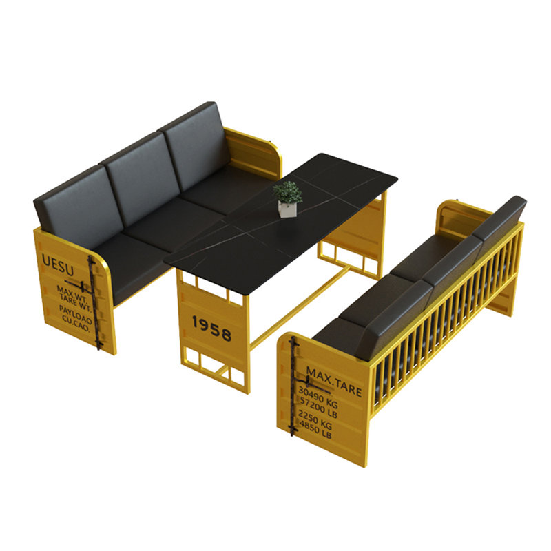 Ensemble de salle à manger rectangulaire L 63,0 po x l 23,7 po Kaimana, Jaune, Jaune