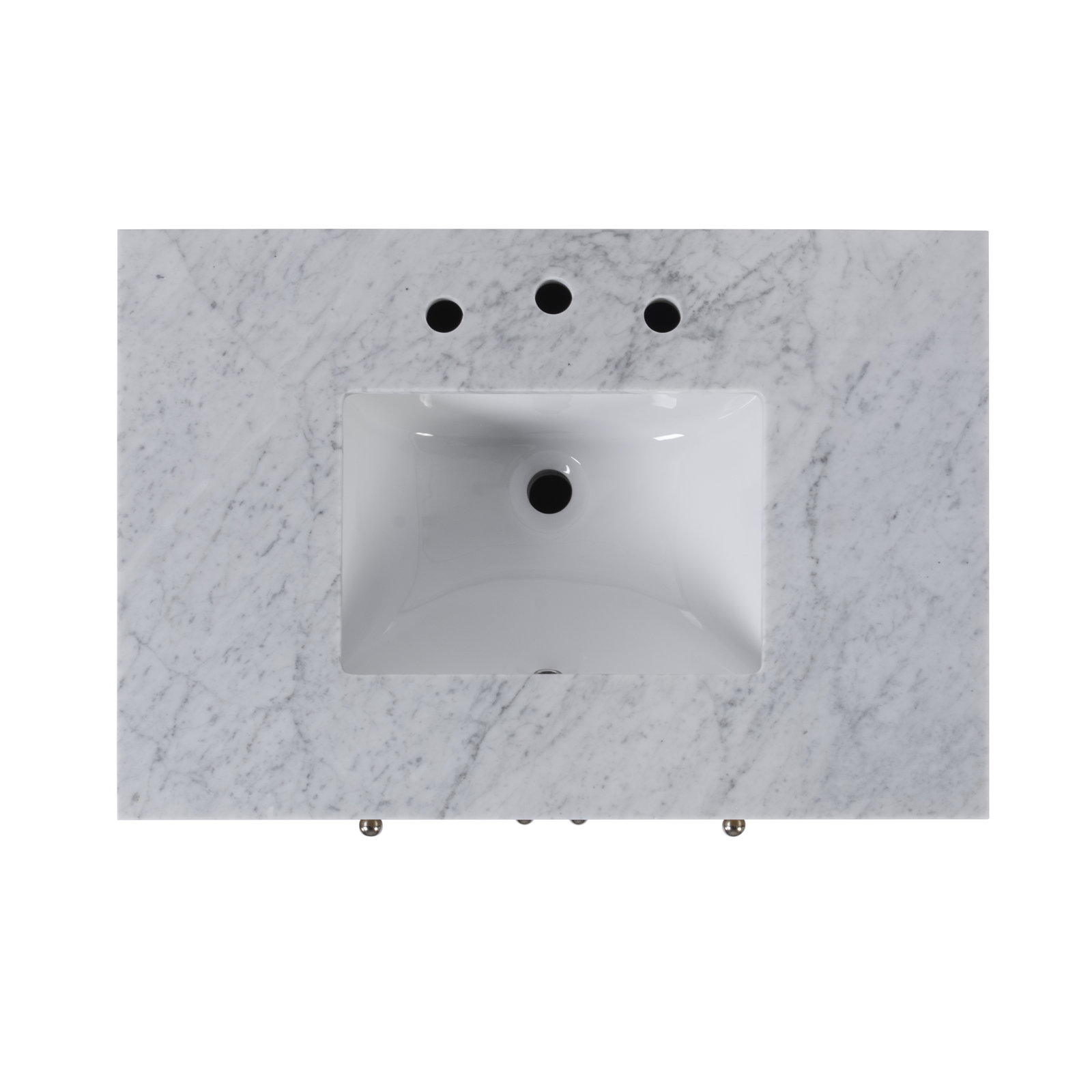 Celine 32" Carrara Marble Single Bathroom Vanity, Light Oak