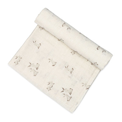 Garcia Organic Cotton Swaddle Blanket, 100% Organic Cotton, Bunny Pattern, 