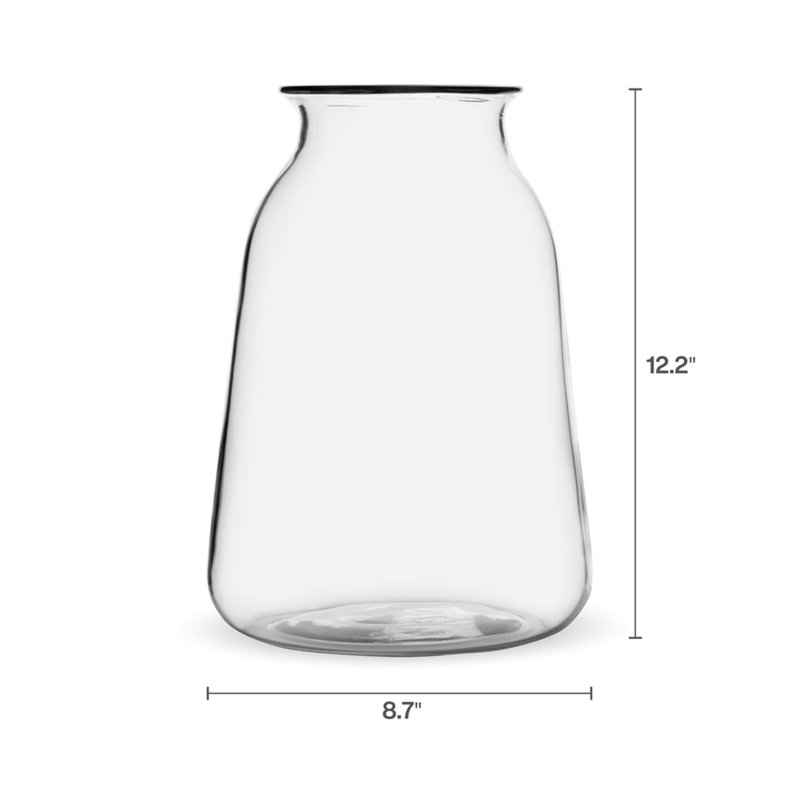 Elements Glass Table Vase, 12" H x 8.7" W x 8.7" D