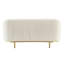 Sofa deux places en velours ivoire avec structure en bois et métal