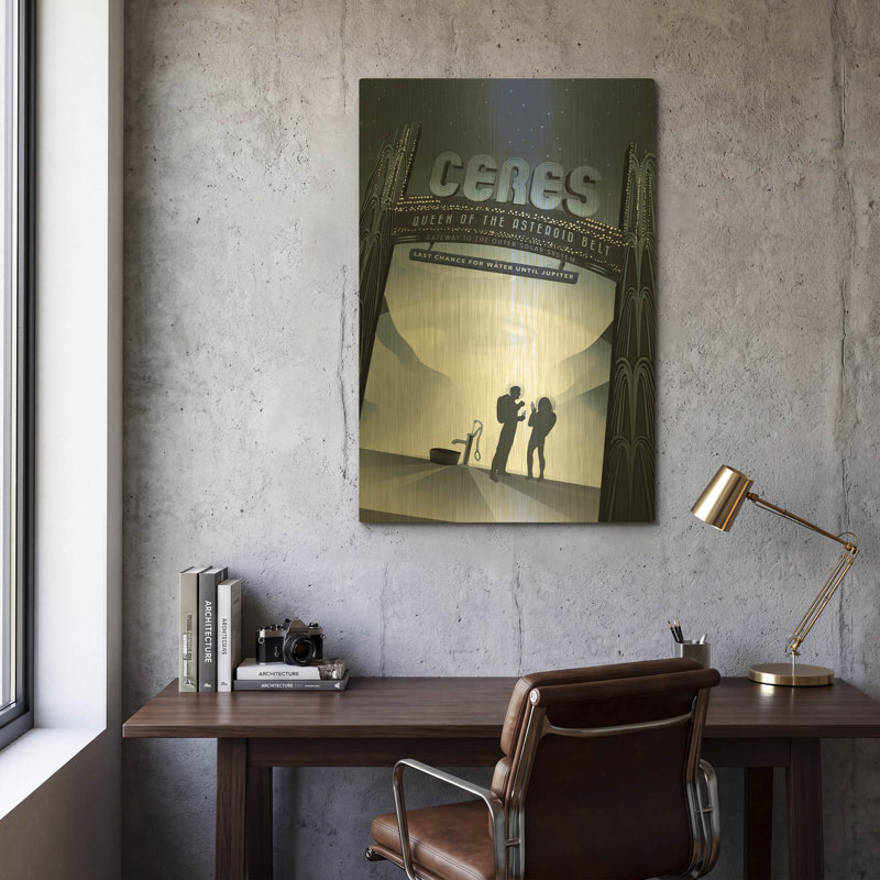  «Ceres» par la NASA, art mural en métal doré, 24 po x 36 po, 24 po x 36 po