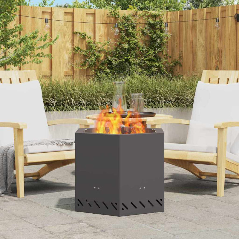 Modern Smokeless Fire Pit, 51cm H x 58cm W x 58cm D, Black