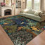 Tapis floral lavable à la machine avec envers en caoutchouc pour le salon Tapis antidérapant antidérapant pour le salon de la chambre à coucher