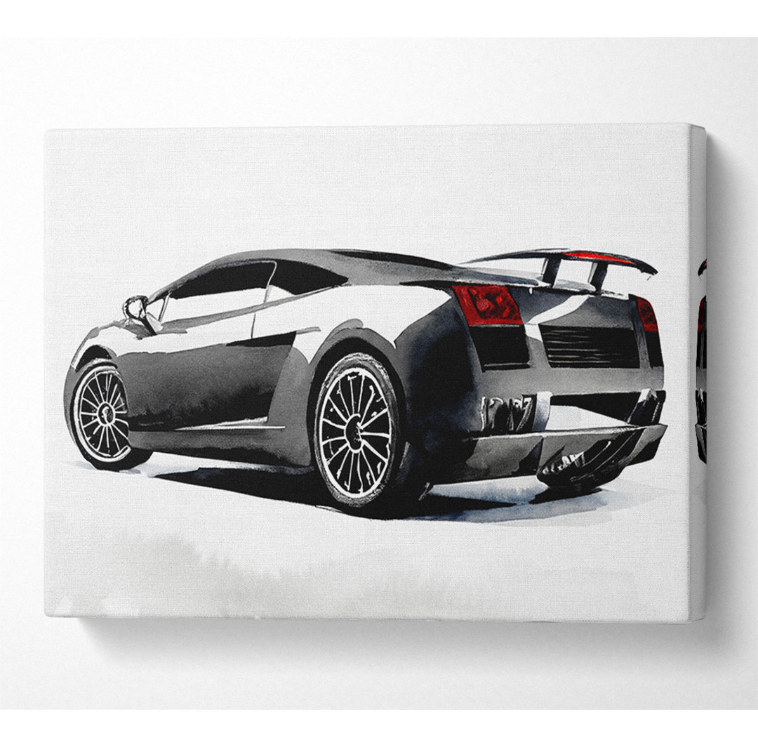 Lamborghini Heck Silber - Kunstdrucke auf Leinwand