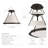 Solacer Flush Mount – Metal, Fabric & Black, Ivory White Shaded 1-Light Hardwired Dimmable Ceiling Light for Bedroom or Hallway in Modern, Mid-Century, and Contemporary Style-78799574