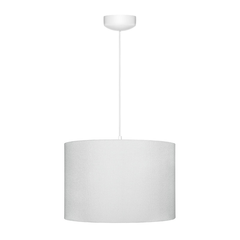 Hussey 1 - Light White Drum Pendant, Grey
