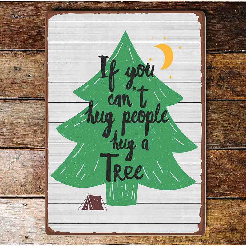 If Can't Hug People Hug A Tree Wall Décor, 40cm H x 28cm W