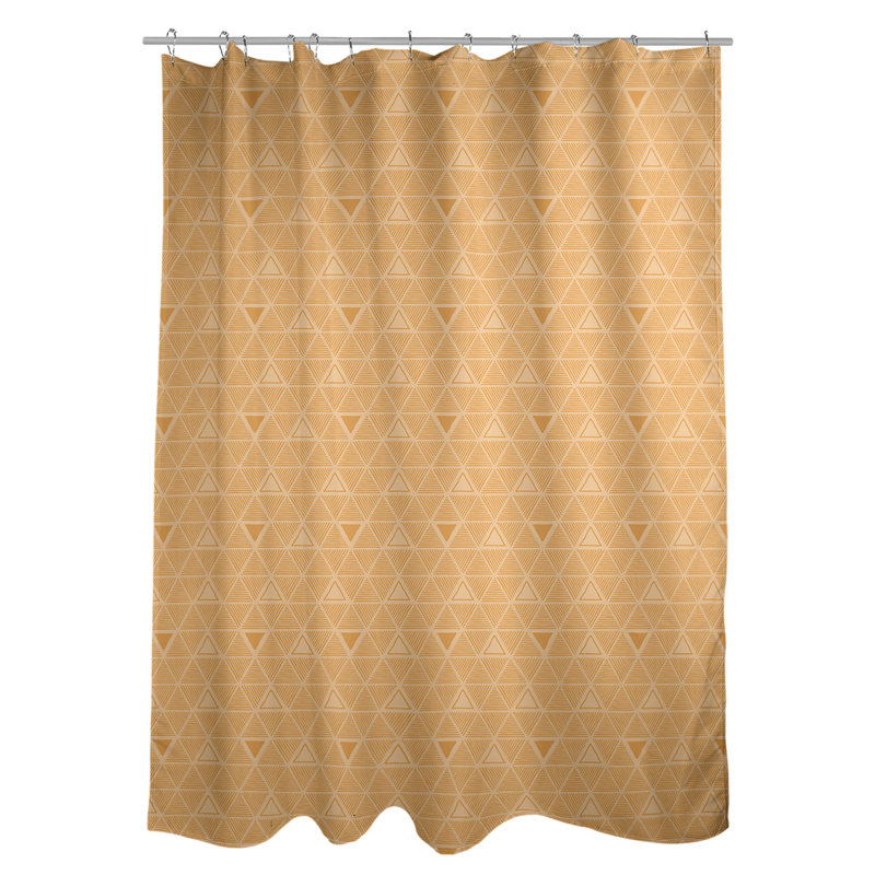 Rideau de douche simple à triangles à main classique Patricia Geoffrey, Orange clair