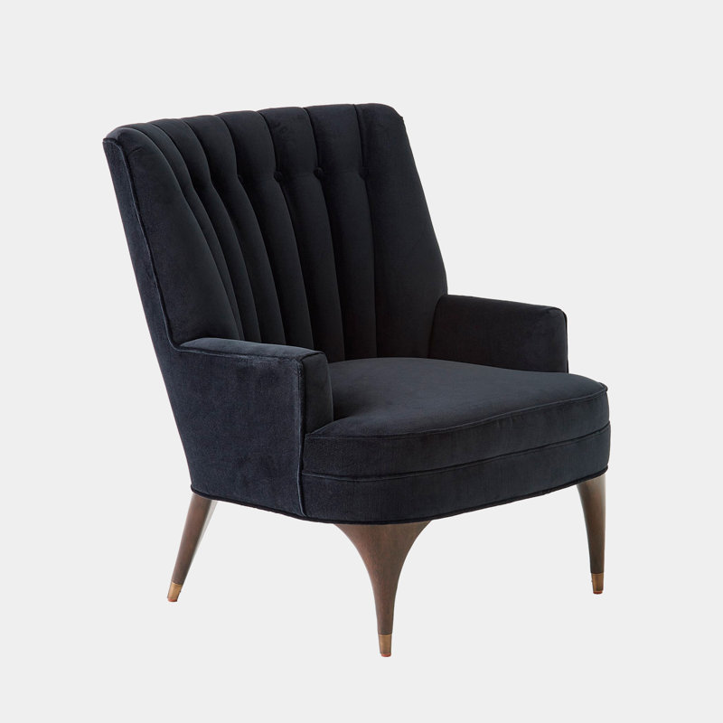 Chaise Duncan - velours noir, Velours noir