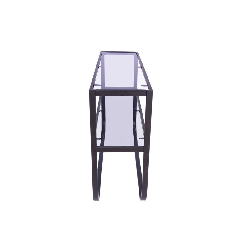 Votaw 110cm Glass Top Console Table, Black