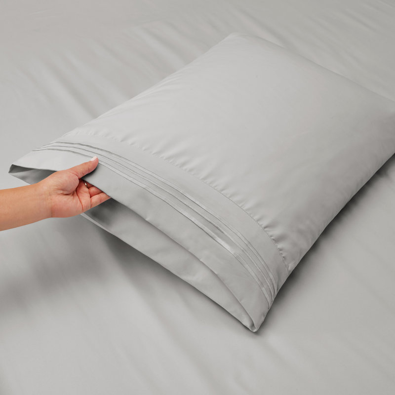 Microfiber Sheet Set, Silver, Queen Sheet Set + 1 Fitted Sheet + 4 Pillowcases