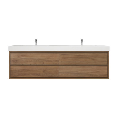 84'' Double Bathroom Vanity with Acrylic Top