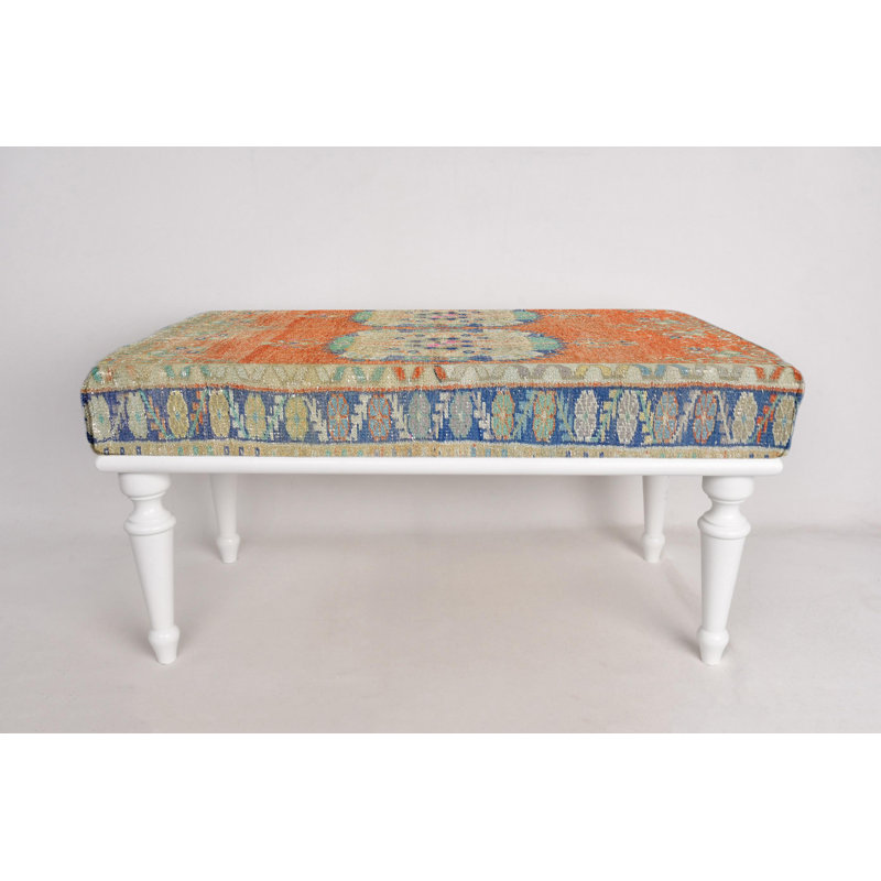 Sitting Bench, Coffee Bench, Ottoman Bench, Upholstered Bench, Turkish Rug Bench, Kilim Bench, Home Decor Bench, Handmade Bench