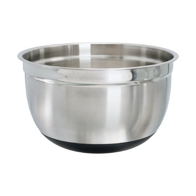 Buckingham Deep Salad Mixing Bowl Stainless Steel With Black Silicone Base