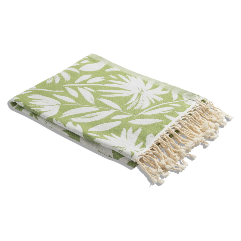 Serviette de plage en coton biologique Chanyah, Vert