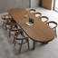 Table de conférence ovale en bois massif-1891005268