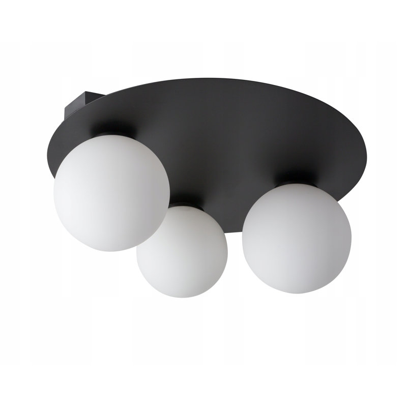 Zena Glass Flush Mount, Black