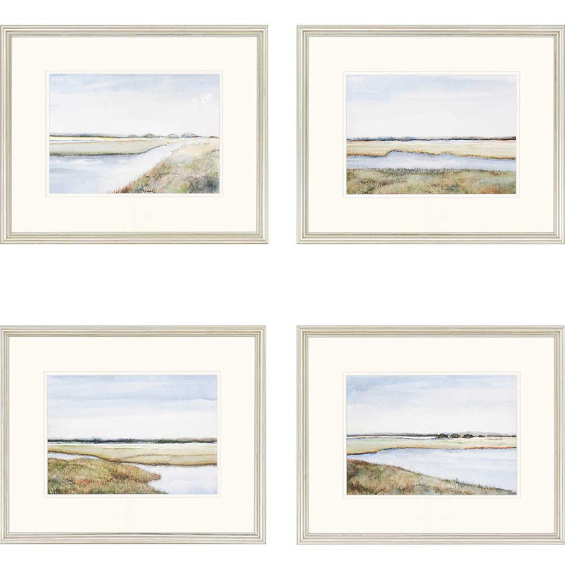 «Marshes Giclee», ensemble de 4 reproductions d'art encadrées