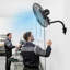 Ventilateur mural, ventilateur suspendu mural de 18 po oscillant, 3 vitesses, longue distance de circulation d'air, angle de rotation réglable, mécanique puissant pour l'industrie, commercial, garage, atelier, gymnase