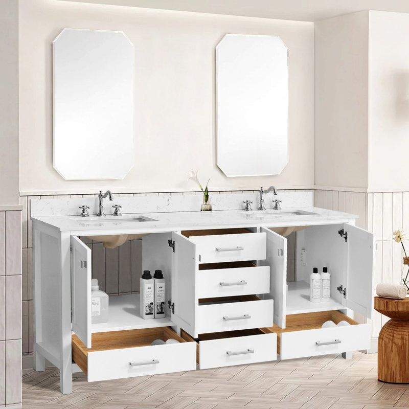 Meuble-lavabo de salle de bain, H 39,17 po x l 70,02 po x P 22,02 po