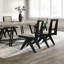 Ensemble de salle à manger 7 pièces contemporain avec table en bois d'hévéa, fauteuils et chaises d'appoint pour une expérience de salle à manger moderne