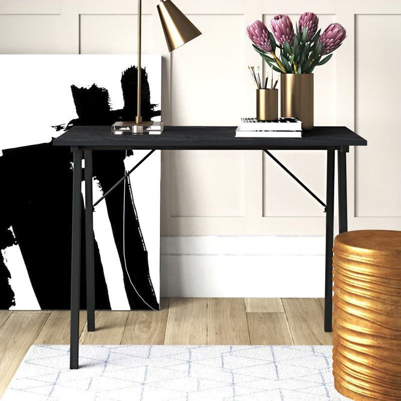 Charlcombe Metal Base Writing Desk, Black