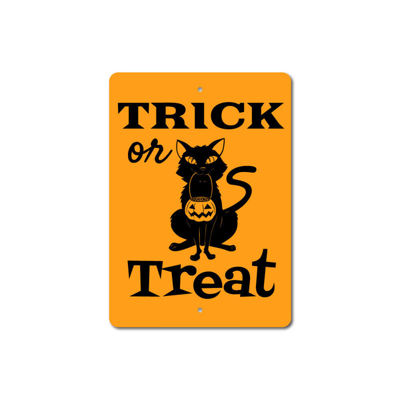 Enseigne «Trick or régal», H 18 po x l 12 po x P 0,06 po