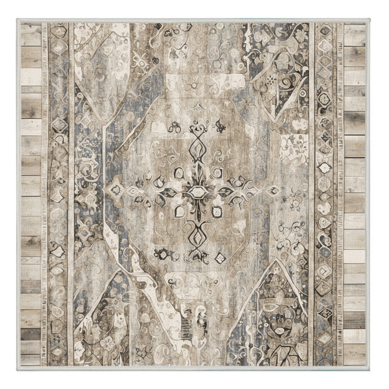 Tapis antique Aura, Carré 7 pi
