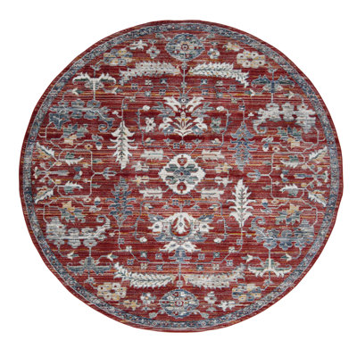 Oriental Machine-Made Red Area Rug