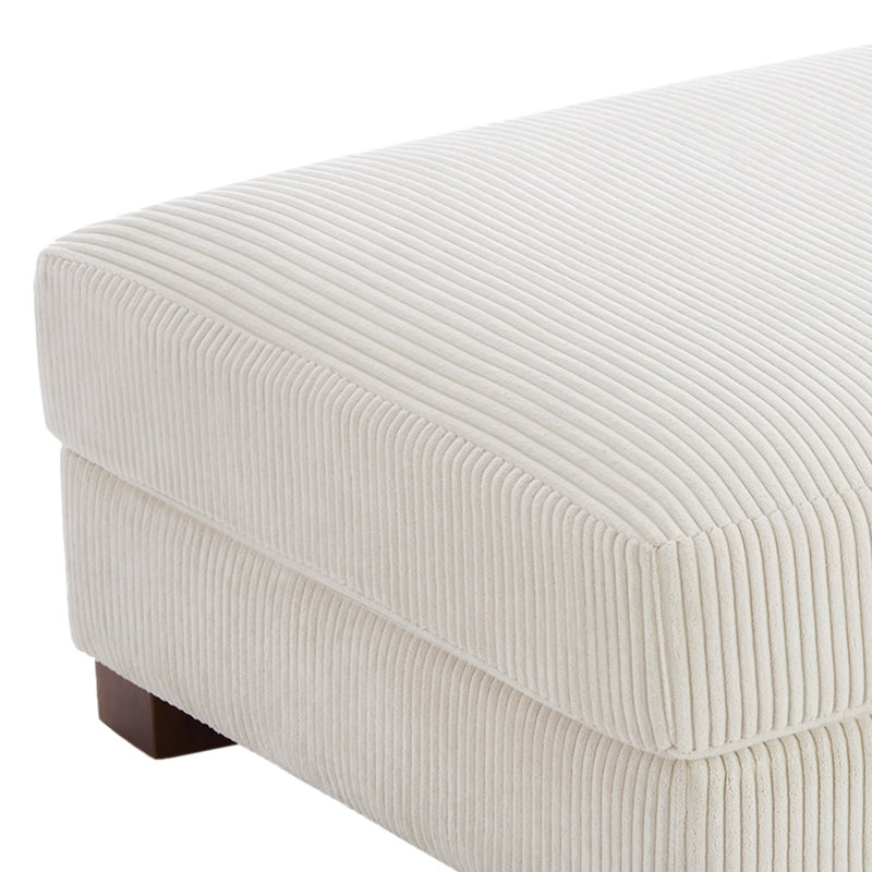 Repose-pieds rembourré Maelina, Beige