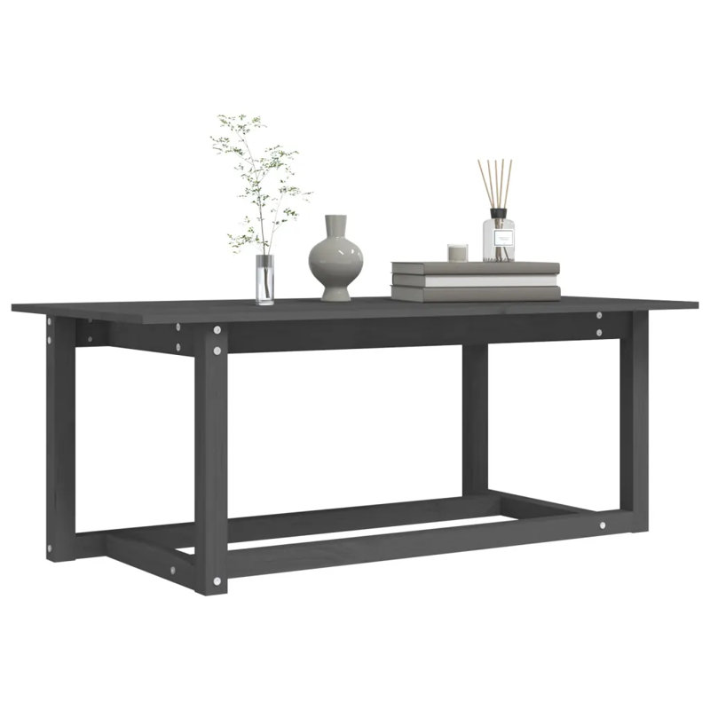 Kamyle Solid Wood Four Leg Coffee Table, Grey