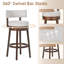 Tabouret de bar et de comptoir pivotant à 360 ° avec structure, dossier et repose-pieds en bois massif-957258364-958391966-957258366